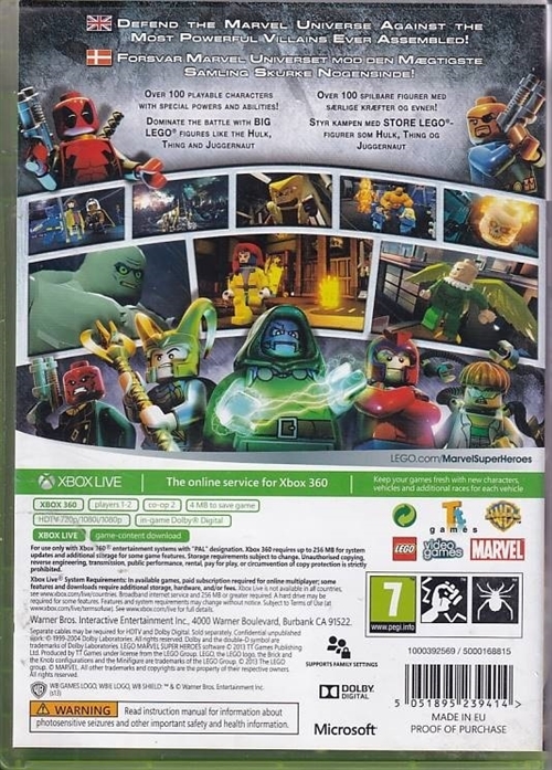 Lego Marvel Super Heroes - XBOX 360 (B Grade) (Genbrug)